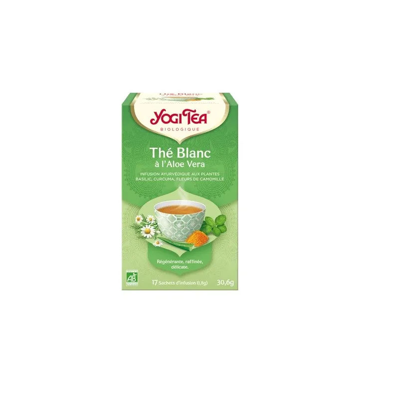 Yogi Tea Infusion Thé Blanc à l'Aloe Vera Bio Vegan 17 Sachets Yogi Tea Infusion Thé Blanc à l'Aloe Vera Bio Vegan 17 Sachets