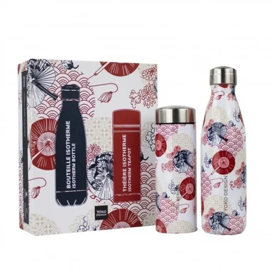 Yoko Design Coffret Bouteille Isotherme et Théière Isotherme Japon Yoko Design Coffret Bouteille Isotherme et Théière Isotherme Japon