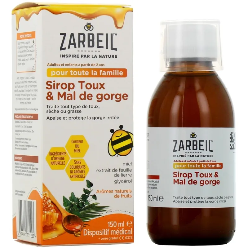 Zarbeil Sirop Toux & Mal de Gorge 150ml Zarbeil Sirop Toux & Mal de Gorge 150ml