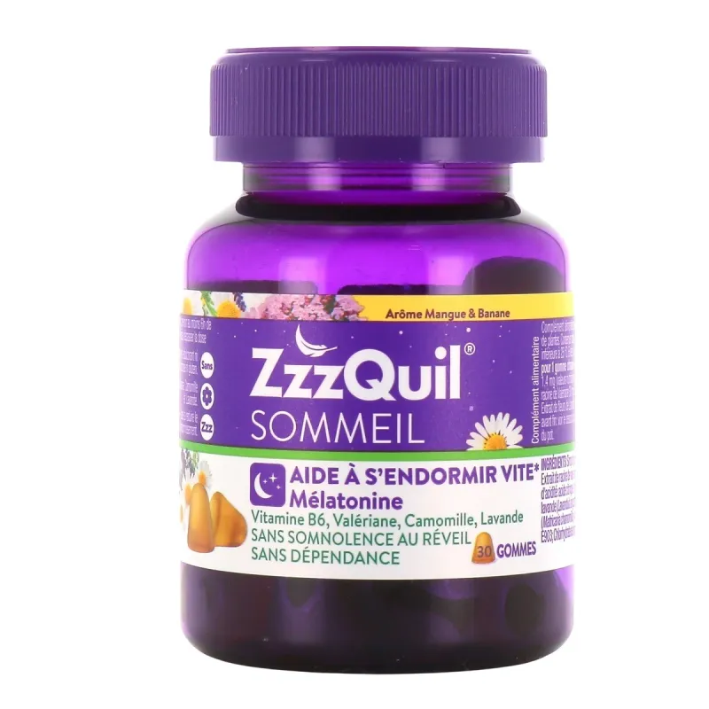 ZzzQuil Sommeil 30 gommes Arôme Mangue & Banane ZzzQuil Sommeil 30 gommes Arôme Mangue & Banane