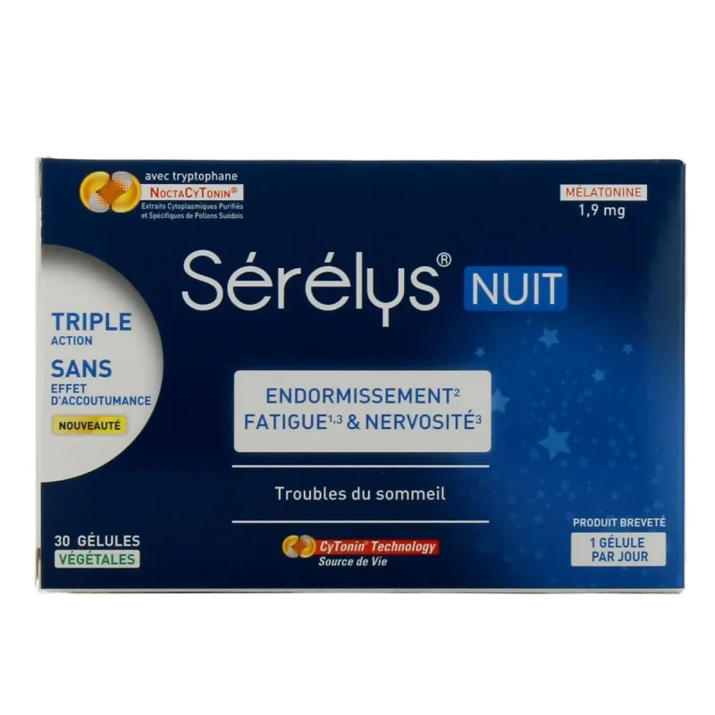 Sérélys Nuit Troubles du sommeil 30 gélules Sérélys Nuit Troubles du sommeil 30 gélules