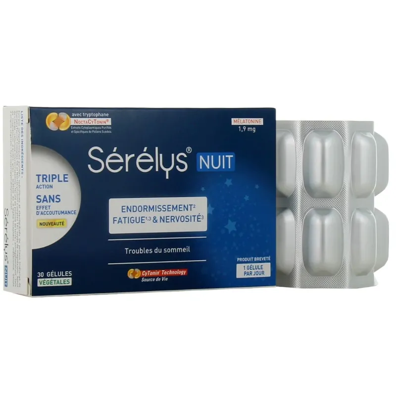 Sérélys Nuit Troubles du sommeil 30 gélules Sérélys Nuit Troubles du sommeil 30 gélules