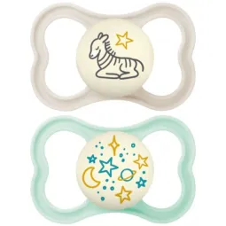 MAM Supreme 2 Sucettes Silicone Nuit 18 mois