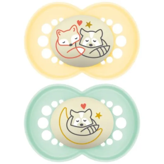 MAM Original 2 Sucettes Silicone Nuit 18 mois
