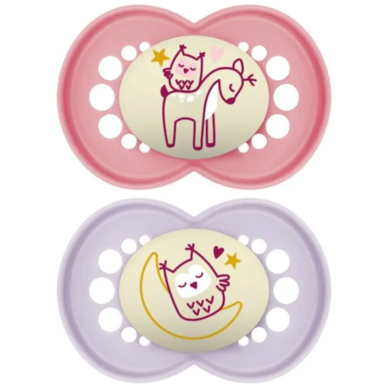 MAM Original 2 Sucettes Silicone Nuit 18 mois
