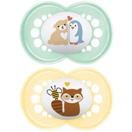 MAM Original 2 Sucettes Silicone Duo Animaux 6 mois