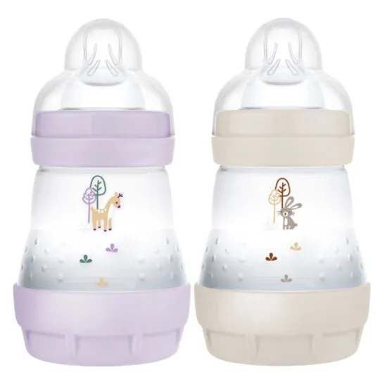 Mam 2 Biberons Easy Start 0 mois 160ml Lilas Sable Mam 2 Biberons Easy Start 0 mois 160ml Lilas Sable