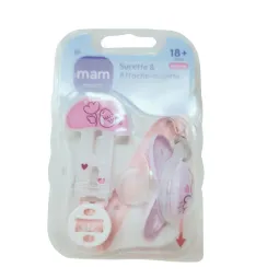MAM Original Attache-sucette & Sucette Silicone Amis 18 mois