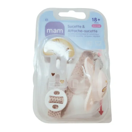 MAM Original Attache-sucette & Sucette Silicone Amis 18 mois
