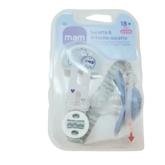 MAM Original Attache-sucette & Sucette Silicone Amis 18 mois