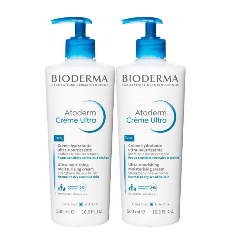 Bioderma Atoderm Crème Ultra Hydratante 2X500ml Bioderma Atoderm Crème Ultra Hydratante 2X500ml