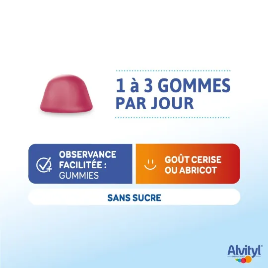 Alvityl Magnésium Vitamine B6 Cerise 45 gommes