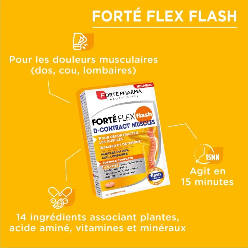 Forté Pharma FortéFlex Flash D-contract Muscles 20 comprimés Forté Pharma FortéFlex Flash D-contract Muscles 20 comprimés