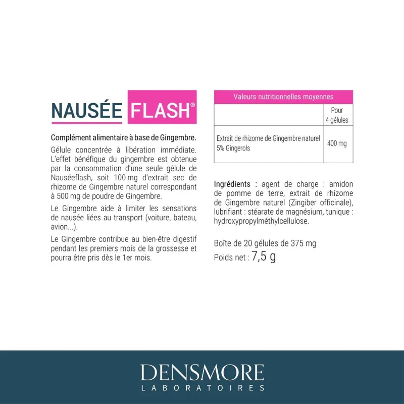 Densmore Nausée Flash Grossesse 20 gélules Densmore Nausée Flash Grossesse 20 gélules