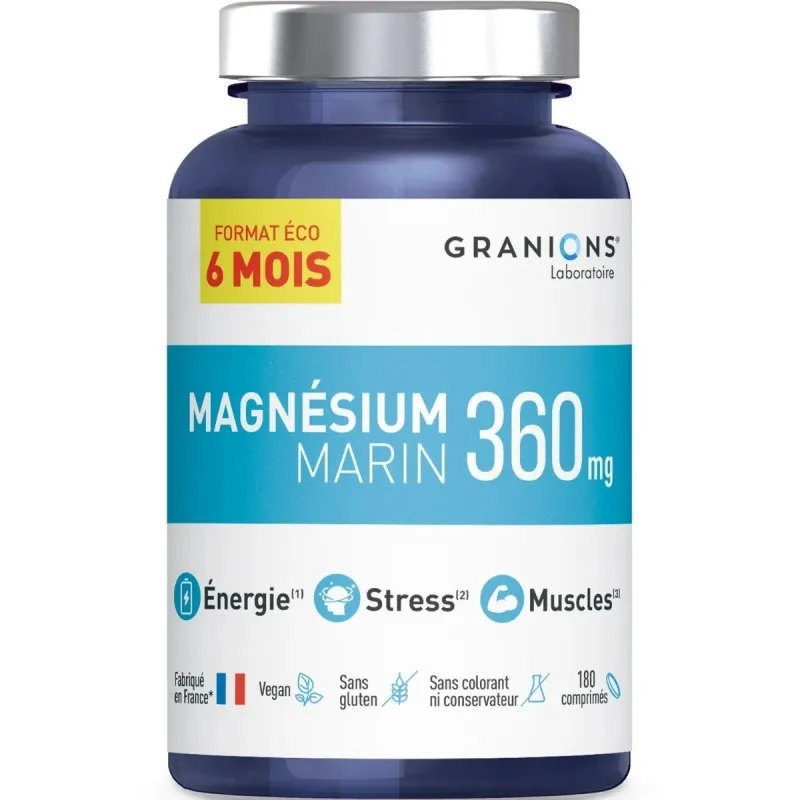 Granions Magnésium Marin 360mg 180 Comprimés Granions Magnésium Marin 360mg 180 Comprimés