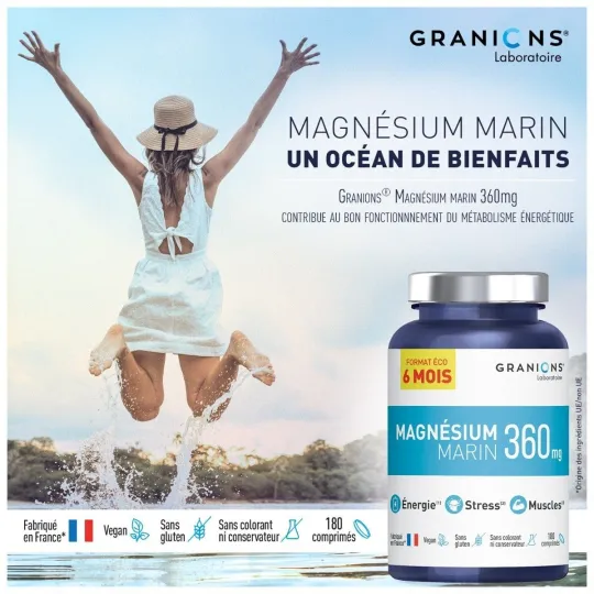 Granions Magnésium Marin 360mg 180 Comprimés Granions Magnésium Marin 360mg 180 Comprimés