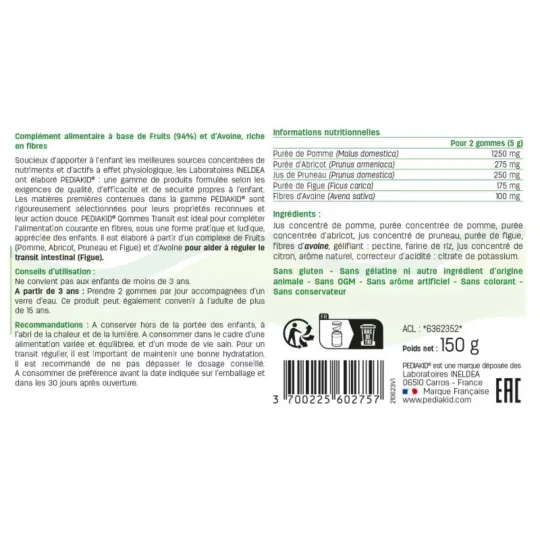 Pediakid Gommes Transit 60 gommes Pediakid Gommes Transit 60 gommes