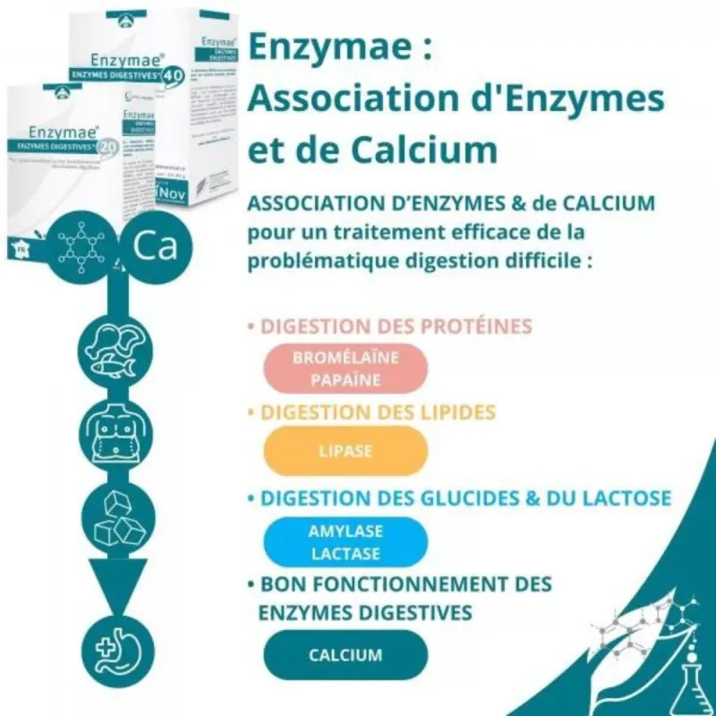 Effinov Enzymae Enzymes digestives 20 gélules Effinov Enzymae Enzymes digestives 20 gélules