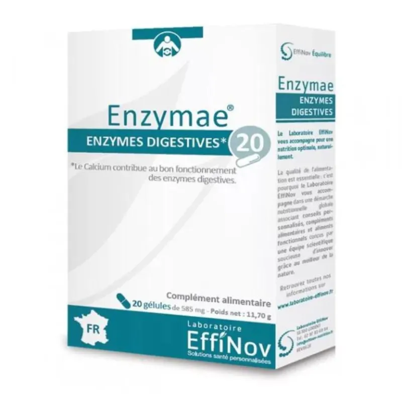 Effinov Enzymae enzymes digestives 20 gelules Effinov Enzymae enzymes digestives 20 gelules