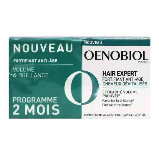 Oenobiol Hair Expert Anti-âge Cheveux Dévitalisés 2X30 capsules Oenobiol Hair Expert Anti-âge Cheveux Dévitalisés 2X30 capsules