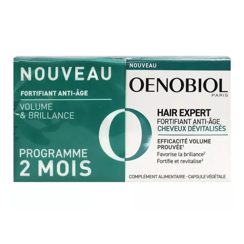 Oenobiol Hair Expert Anti-âge Cheveux Dévitalisés 2X30 capsules Oenobiol Hair Expert Anti-âge Cheveux Dévitalisés 2X30 capsules