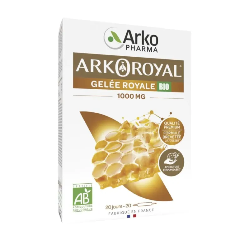 Arkopharma Arkoroyal Gelée Royale 1000mg Bio 20 Ampoules de 10ml
