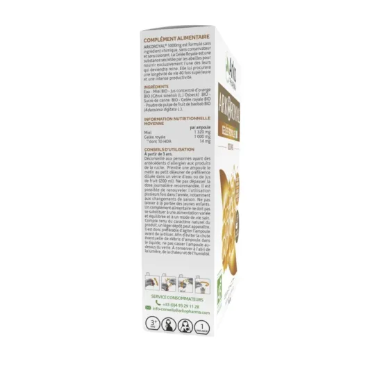 Arkopharma Arkoroyal Gelée Royale 1000mg Bio 20 Ampoules de 10ml