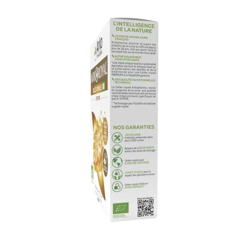 Arkopharma Arkoroyal Gelée Royale 1000mg Bio 20 Ampoules de 10ml