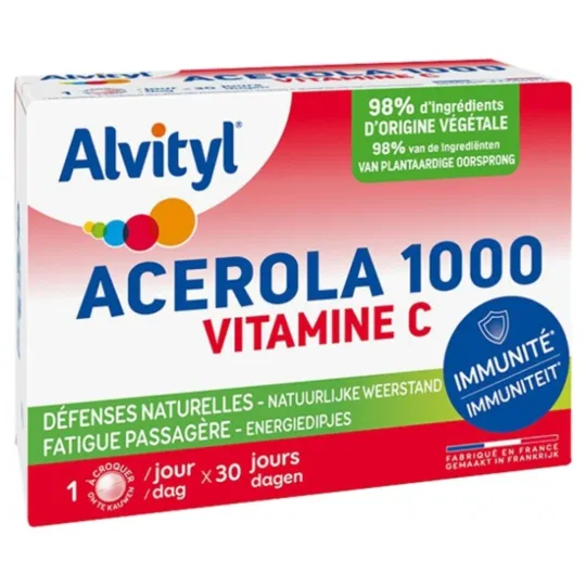 Alvityl Acérol 1000 – Vitamine C naturelle pour forme et énergie Alvityl Acérol 1000 – Vitamine C naturelle pour forme et énergie