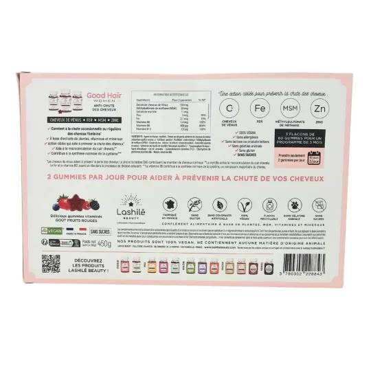 Lashilé Beauty Good Hair Women Anti-Chute 3 Mois+Serviette