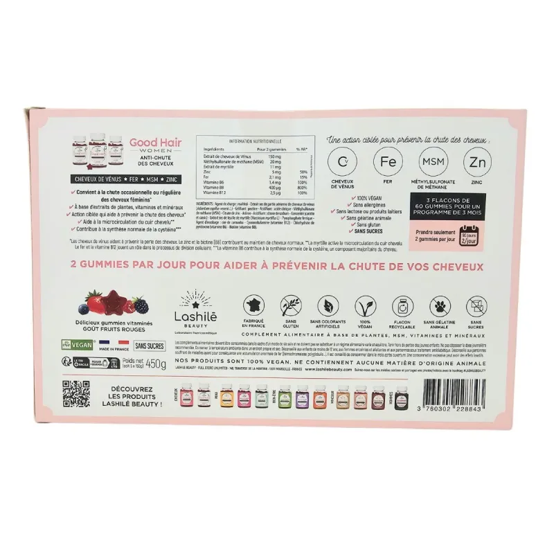 Lashilé Beauty Good Hair Women Anti-Chute 3 Mois+Serviette