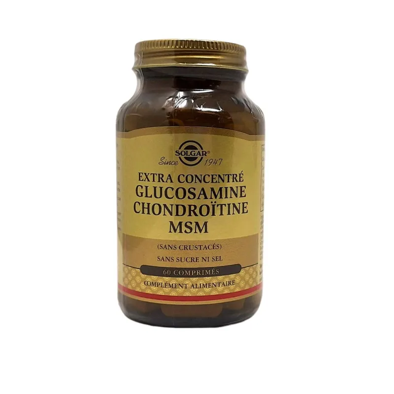 Solgar Glucosamine Chondroïtine MSM 60 comprimés Solgar Glucosamine Chondroïtine MSM 60 comprimés
