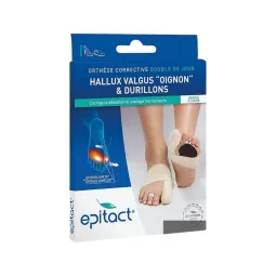 Epitact Orthese Corrective Double Hallux Valgus et Douleurs Plantaires Taille M Gauche
