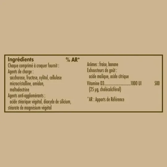 Solgar Vitamine D3 1000 UI 100 Comprimés à croquer