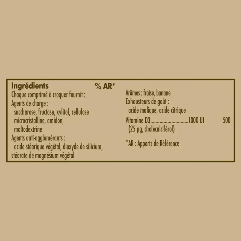 Solgar Vitamine D3 1000 UI 100 Comprimés à croquer