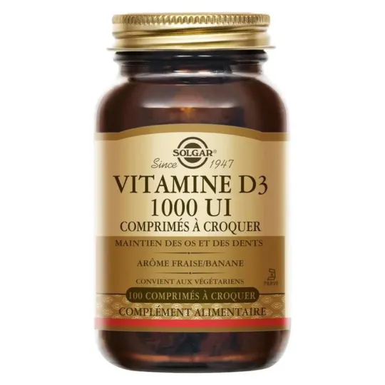 Solgar Vitamine D3 1000 UI 100 Comprimés