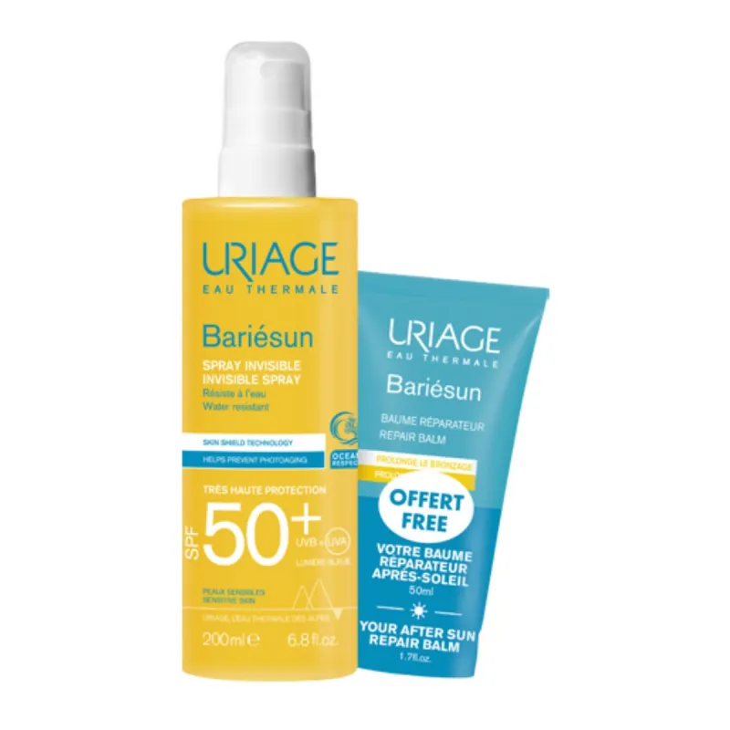 Uriage Bariesun Spray SPF50+ 200ml + Uriage Bariésun Baume Réparateur 50 ml OFFERT Uriage Bariesun Spray SPF50+ 200ml + Uriage Bariésun Baume Réparateur 50 ml OFFERT