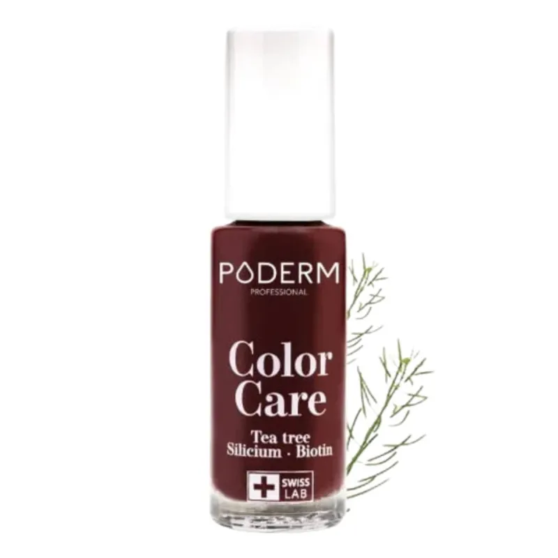 Poderm Vernis Color Care Mycose de l'Ongle 8ml -Rouge noir