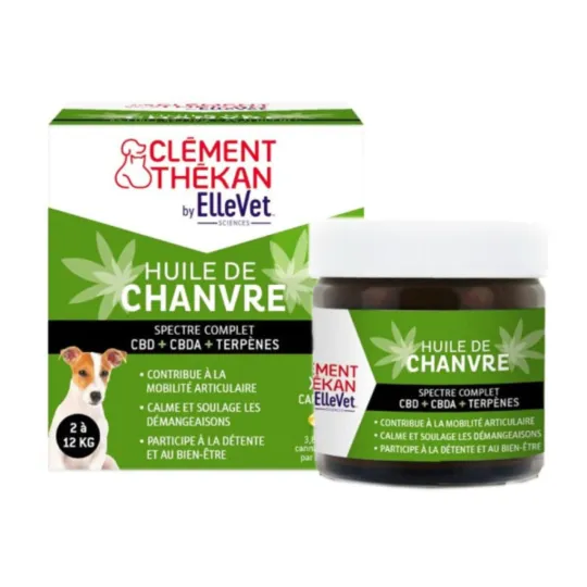 Clément Thékan Huile de Chanvre Chien de 2 à 12kg 45 capsules