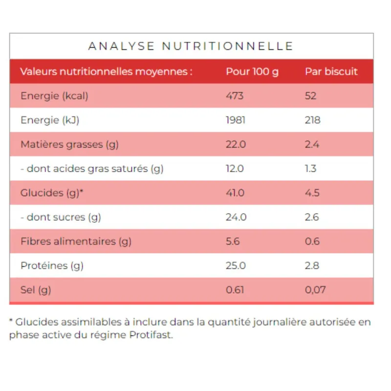 Protifast 16 Biscuits saveur Chocolat Noir
