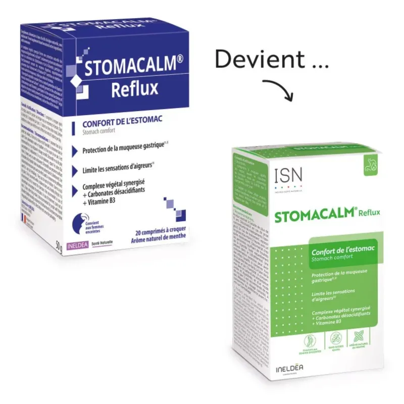 ISN Stomacalm Reflux 20 Comprimés ISN Stomacalm Reflux 20 Comprimés