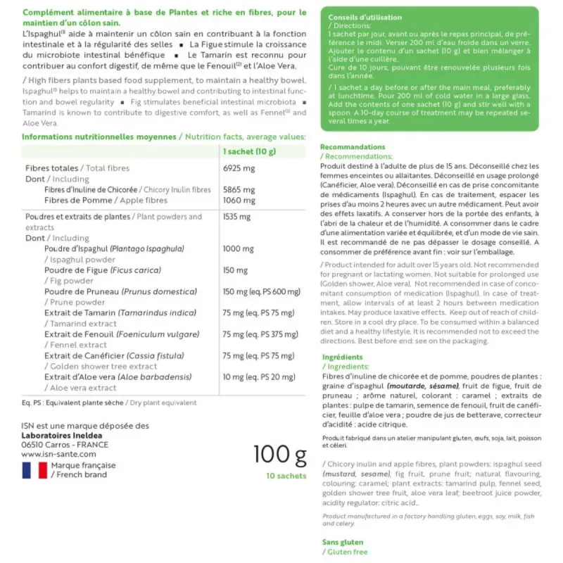 ISN Détox Colon 10 sachets ISN Détox Colon 10 sachets