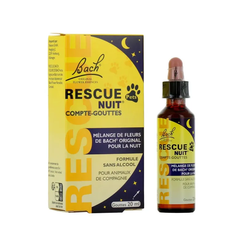 Fleur de Bach Rescue Pets Nuit Gouttes 20ml