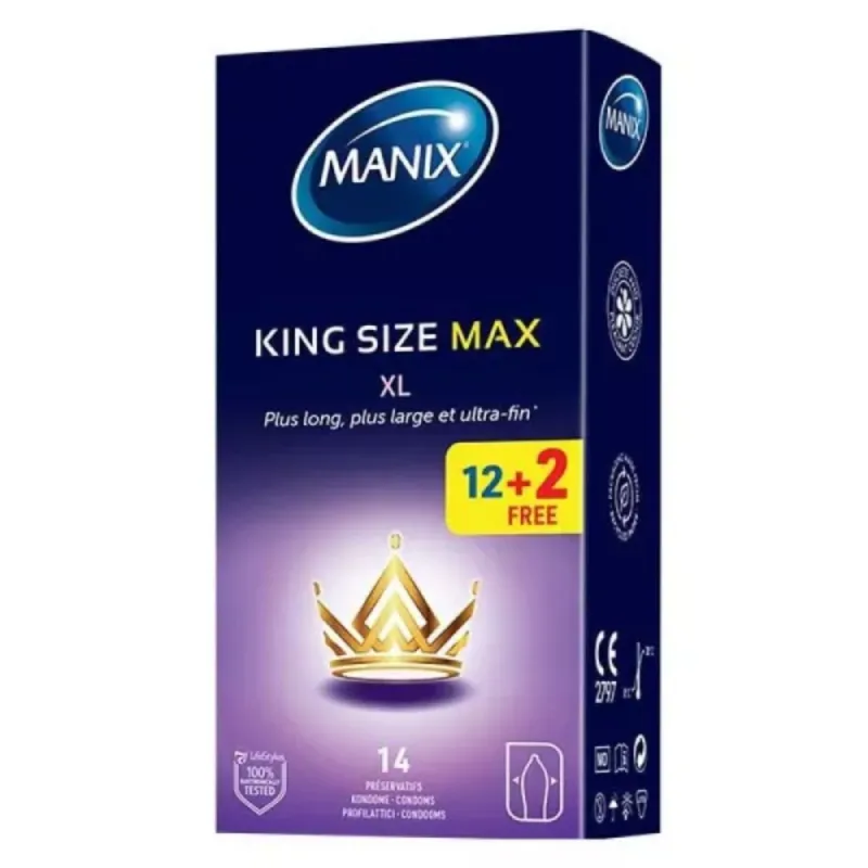 Manix King Size Max XL 12 Préservatifs +2 OFFERTS Manix King Size Max XL 12 Préservatifs +2 OFFERTS