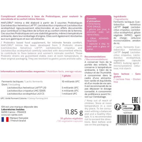 ISN Malfloril Intima 30 gélules ISN Malfloril Intima 30 gélules