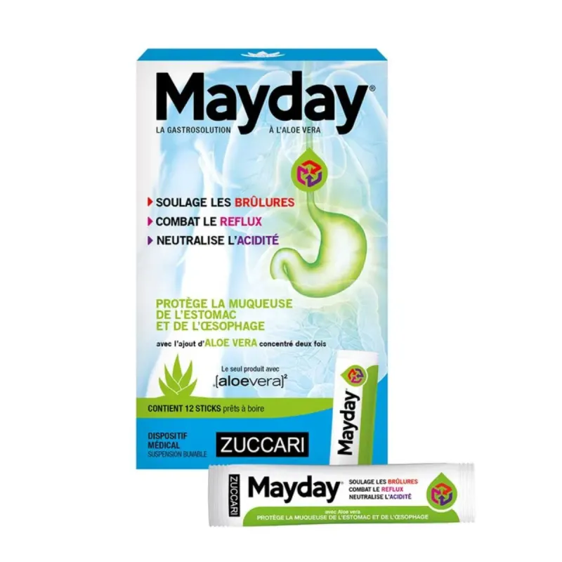 Zuccari AloeVera Mayday A L'Aloe Vera Brûlures Estomac 12 Sticks Zuccari AloeVera Mayday A L'Aloe Vera Brûlures Estomac 12 Sticks