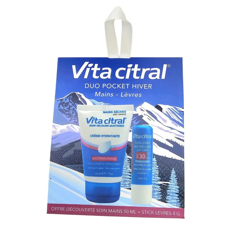Vita Citral Crème Hydratante Mains sèches 50ml + Stick Lèvres 4g OFFERT Vita Citral Crème Hydratante Mains sèches 50ml + Stick Lèvres 4g OFFERT