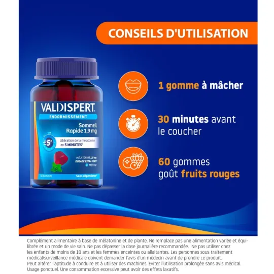 Valdispert Sommeil rapide 1.9 mg gommes