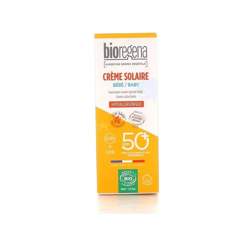 Bioregena Crème Solaire Bébé SPF50+ Bio 40ml Bioregena Crème Solaire Bébé SPF50+ Bio 40ml