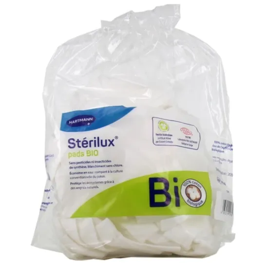 Stérilux 160 Rectangles de Coton Bio 7.5x9.5cm Stérilux 160 Rectangles de Coton Bio 7.5x9.5cm
